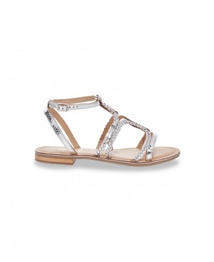 Les Tropeziennes BONGO Ankle-strap Sandali piatti Argento | 235-DYLRFZ
