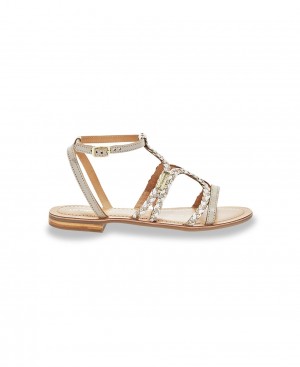 Les Tropeziennes BONGO Ankle-strap Sandali piatti Crema | 208-SMNEIU