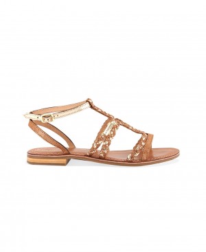Les Tropeziennes BONGO Ankle-strap Sandali piatti Tan Multico | 602-WIFHVM