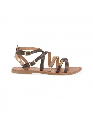 Les Tropeziennes BUKEL Sandali piatti Chocolat Multi | 946-OGUXDF