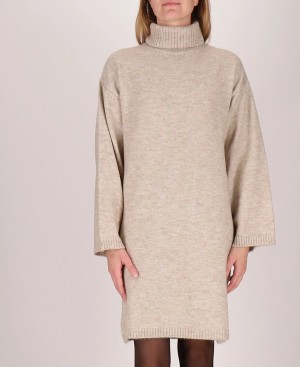 Les Tropeziennes CERESTE Turtleneck Pullover Vestito Beige | 461-OBEDMI
