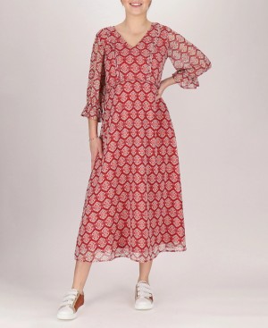 Les Tropeziennes CLAMENSANE Long Vestito Rouge Multi | 901-XEFMVD