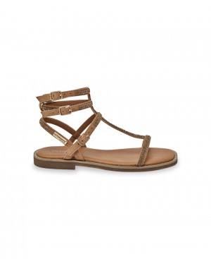 Les Tropeziennes CORADIAM Rhinestone Sandali piatti Oro | 895-HEPVDL