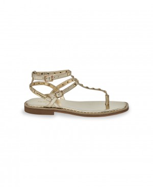 Les Tropeziennes CORAZE Ankle-strap Sandali piatti Oro | 825-QVCEHN