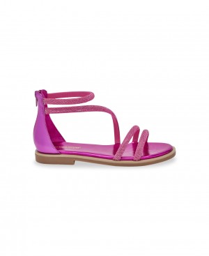 Les Tropeziennes COSTA Rhinestone Sandali piatti Fucsia | 678-JLBWVP