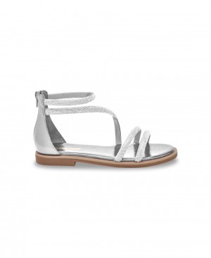 Les Tropeziennes COSTA Rhinestone Sandali piatti Argento | 035-FNMQKE