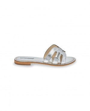 Les Tropeziennes DAMIA Pelle Piatti Mules Argento | 813-JXKYQW