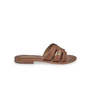 Les Tropeziennes DAMIA Pelle Piatti Mules Tan | 685-ECGOTP