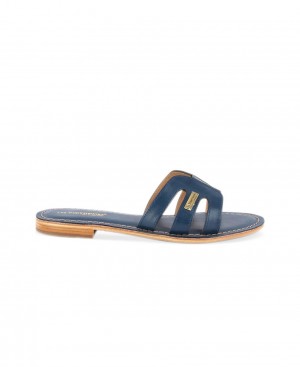 Les Tropeziennes DAMIA Pelle Piatti Mules Blu Marino | 739-GHJULM