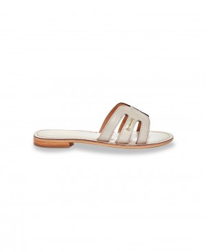 Les Tropeziennes DAMIA Pelle Piatti Mules Creme | 892-EVCALF