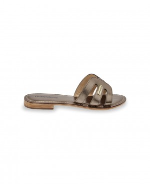Les Tropeziennes DAMIA Pelle Piatti Mules Bronze | 784-UCYVHM