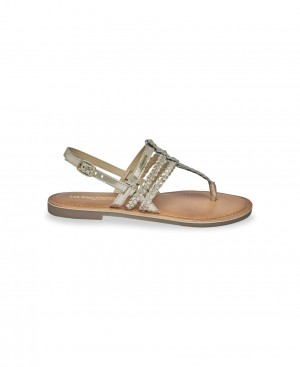 Les Tropeziennes DIPAM Finger Loops Sandali piatti Oro | 670-QXNOSM