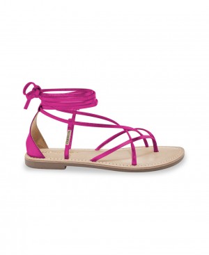 Les Tropeziennes DJOYA Pizzo Up Ankle Sandali Con Le Dita Fucsia Metal | 384-BGMZNK