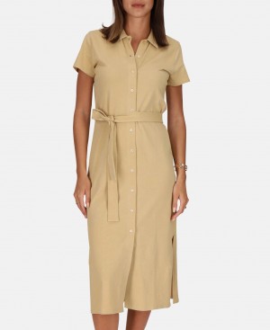 Les Tropeziennes FLORY Long Buttoned Vestito Sable | 319-ASZJLW