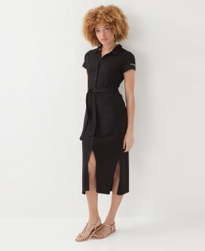 Les Tropeziennes FLORY Long Buttoned Vestito Nere | 089-OATGQI