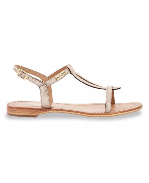Les Tropeziennes HAMAT Pelle Sandali piatti Oro | 367-FNDQOH