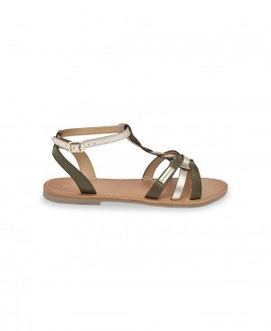 Les Tropeziennes HAMSUNI Sandali piatti Kaki Or | 584-DXFYEM