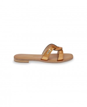 Les Tropeziennes HANITA Metallic Piatti Mules Arancioni | 265-KFNAWY