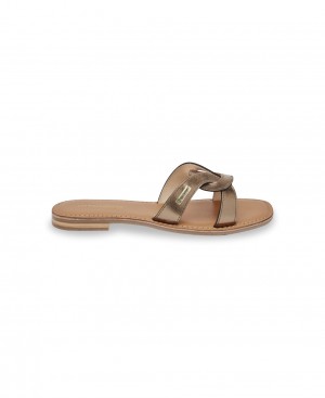 Les Tropeziennes HANITA Metallic Piatti Mules Metallic Bronze | 712-FPTARY
