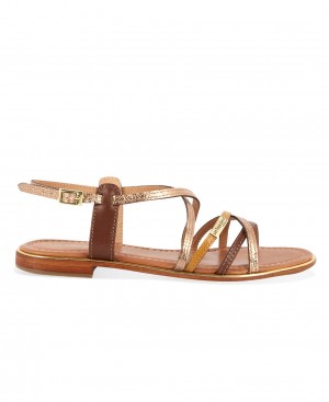 Les Tropeziennes HARRY Pelle Sandali piatti Jaune Bronze | 963-GRMCST