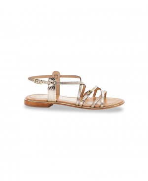 Les Tropeziennes HARRY Pelle Sandali piatti Oro | 875-NCTPWX