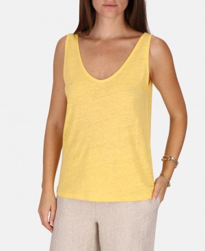 Les Tropeziennes HEDI V-neck Canotta Gialle | 834-ZIHKBM