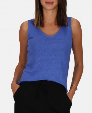 Les Tropeziennes HEDI V-neck Canotta Indaco Blu | 034-FGNQVJ