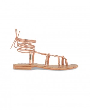 Les Tropeziennes HELLEN Pizzo Up Ankle Sandali Con Le Dita Rosa | 831-WLYOJU