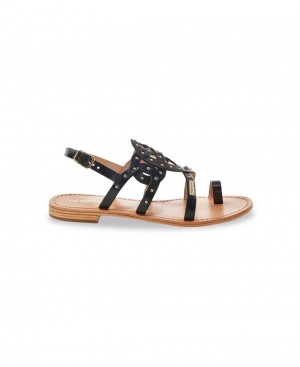 Les Tropeziennes HELLYDOZ Pelle Sandali piatti Nere | 702-FNRLYO
