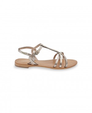 Les Tropeziennes HEMMALIA Pelle Sandali piatti Oro | 192-ZMQFAU