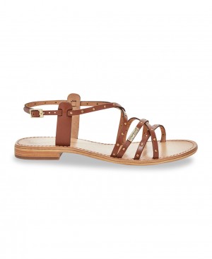 Les Tropeziennes HENOUX Pelle Sandali piatti Tan | 480-CXVBFR