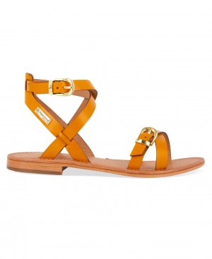 Les Tropeziennes HEPANA Ankle-strap Sandali piatti Gialle | 639-NBFKWS