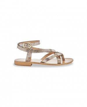 Les Tropeziennes HEPYFANI Ankle-strap Sandali Con Le Dita Or Lezard | 871-KZIXQL