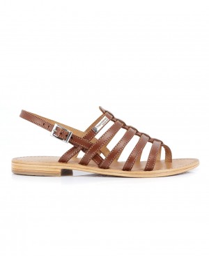 Les Tropeziennes HERISSON Pelle Gladiator Sandali Con Le Dita Tan | 091-EBTNCF