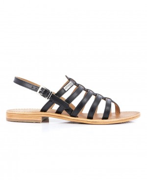 Les Tropeziennes HERISSON Pelle Gladiator Sandali Con Le Dita Nere | 614-WRSIBA
