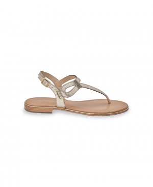 Les Tropeziennes HERNA Finger Loops Sandali piatti Oro | 029-ILMYCX