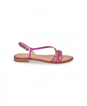Les Tropeziennes HEVASTAR Strass Sandali piatti Fucsia | 538-JIKTMZ