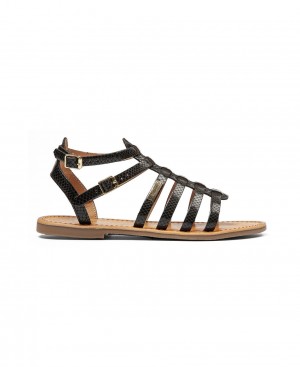 Les Tropeziennes HIKAELA Ankle-strap Sandali Da Gladiatore Serpent Nere | 527-OGBDIR