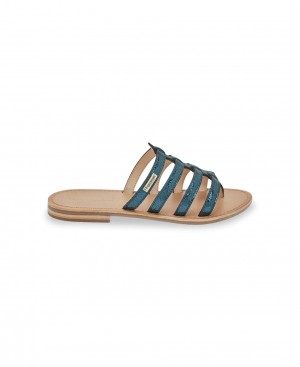 Les Tropeziennes HIKAMUL Piatti Mules Bleu | 413-MPETCQ