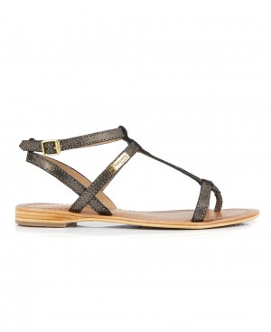 Les Tropeziennes HILAN Pelle Ankle-strap Sandali piatti Nere | 793-IEKQBZ