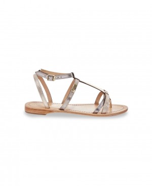 Les Tropeziennes HILIDOS Pelle Ankle-strap Sandali piatti Oro | 982-WYLMRD
