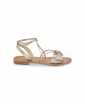 Les Tropeziennes HIROMAK Ankle-strap Sandali piatti Oro | 473-CUOEHV