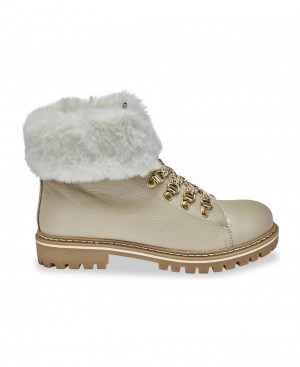 Les Tropeziennes LACEN Stivali Stringati Creme | 138-JAOBXT