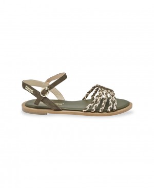Les Tropeziennes LANOU Sandali piatti Kaki Or | 913-BHXNWQ