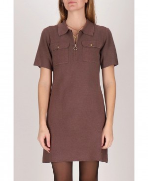Les Tropeziennes MEANDRE Corta Sleeve Abito polo Cioccolato | 246-GFJLHS