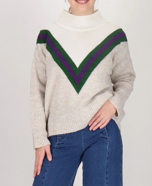 Les Tropeziennes MEZEL High Neck Maglioni Ecru | 057-NQUYZC