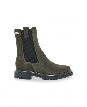 Les Tropeziennes SLAM Stivaletti piatti Kaki Suede | 149-YUJKXP