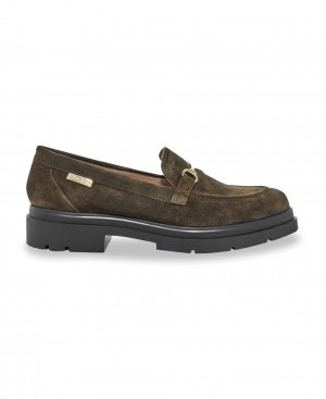 Les Tropeziennes SLOANA Moccasins Kaki Suede | 183-LIGYWK