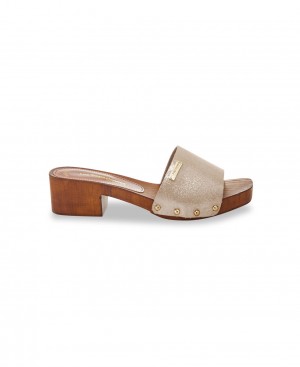 Les Tropeziennes THERESA Wood Imitation Piatti Mules Oro | 912-GHZVCW